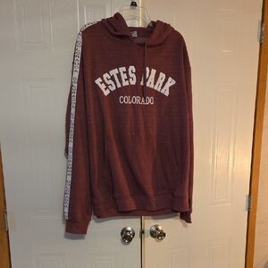 Crazy 8 Maroon Estes Park Colorado Hooded Pullover